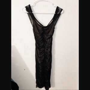 Black ruched dress